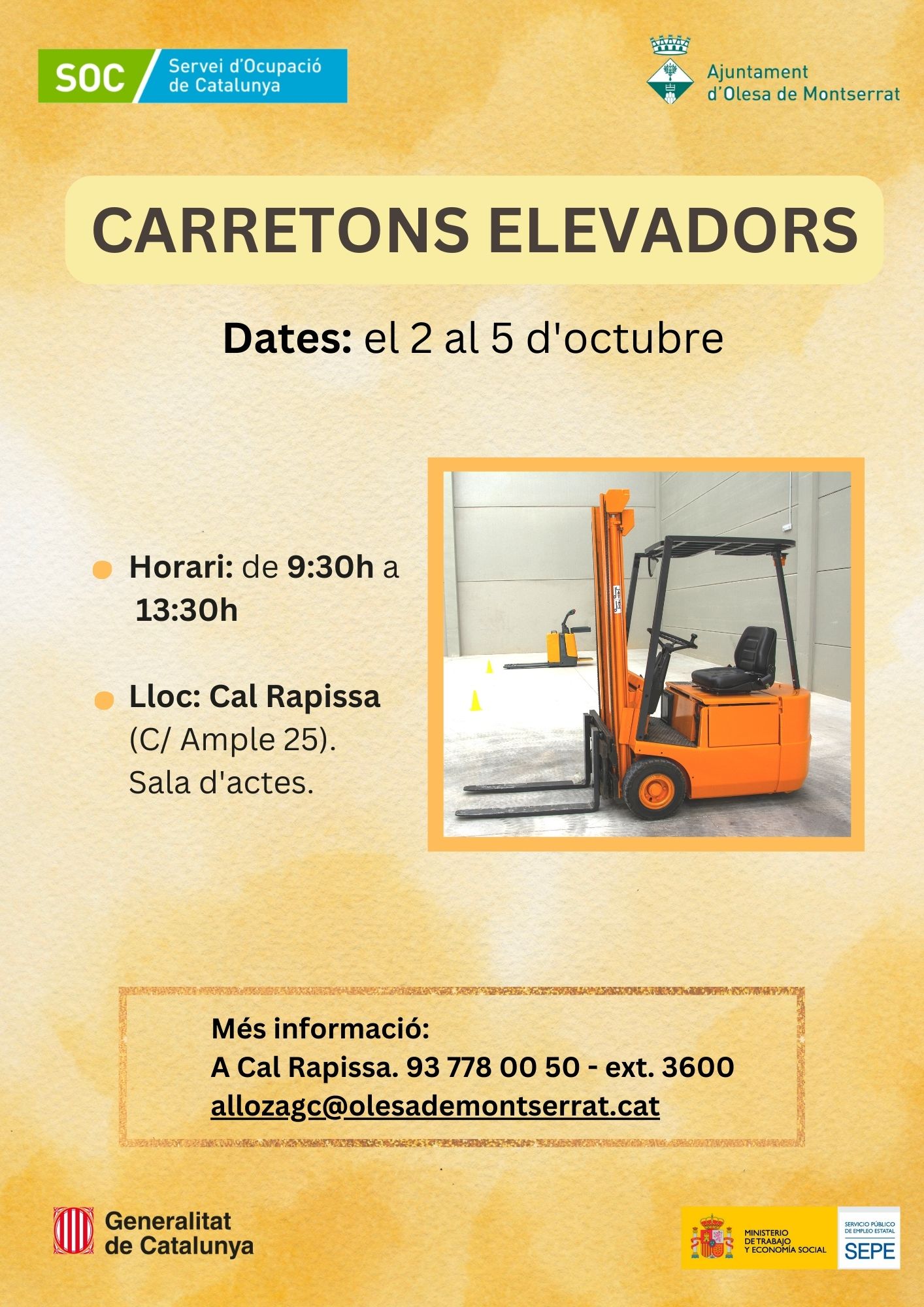 Cartell del curs de carretons elevadors