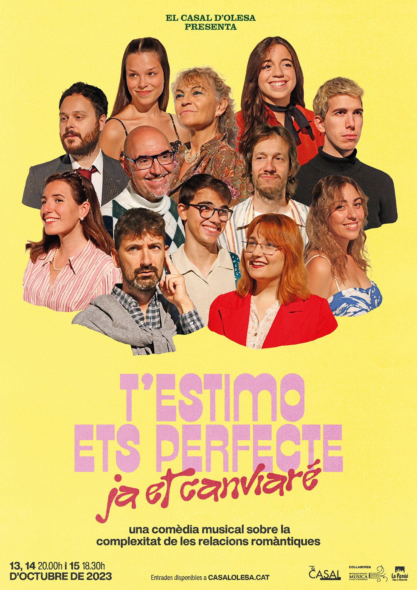 Cartell de l'obra de teatre "T'estimo, ets perfecte, ja et canviaré"