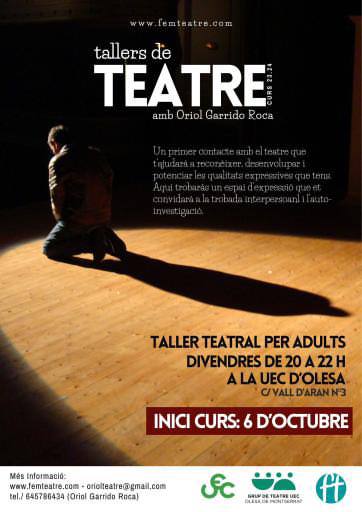 Cartell del curs de teatre per a adults de la UEC
