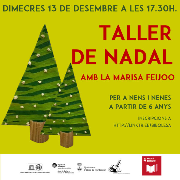 Cartell del taller de Nadal a la Biblioteca Santa Oliva