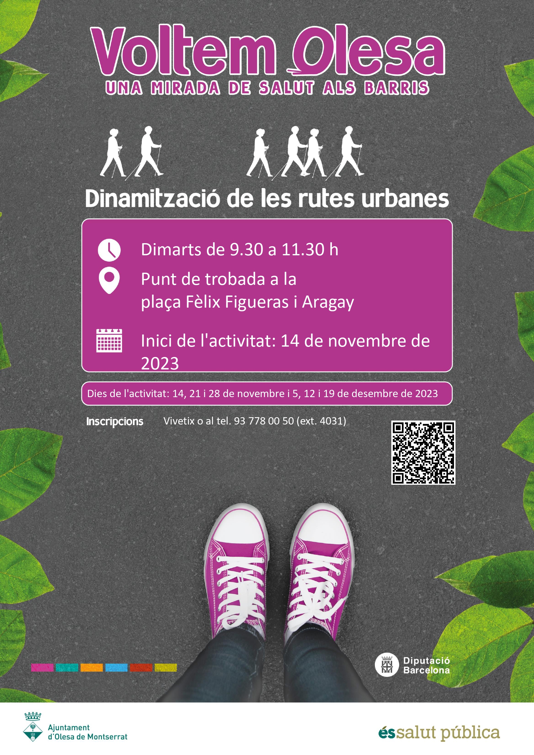 Cartell de les caminades "Voltem Olesa" per novembre i desembre del 2023