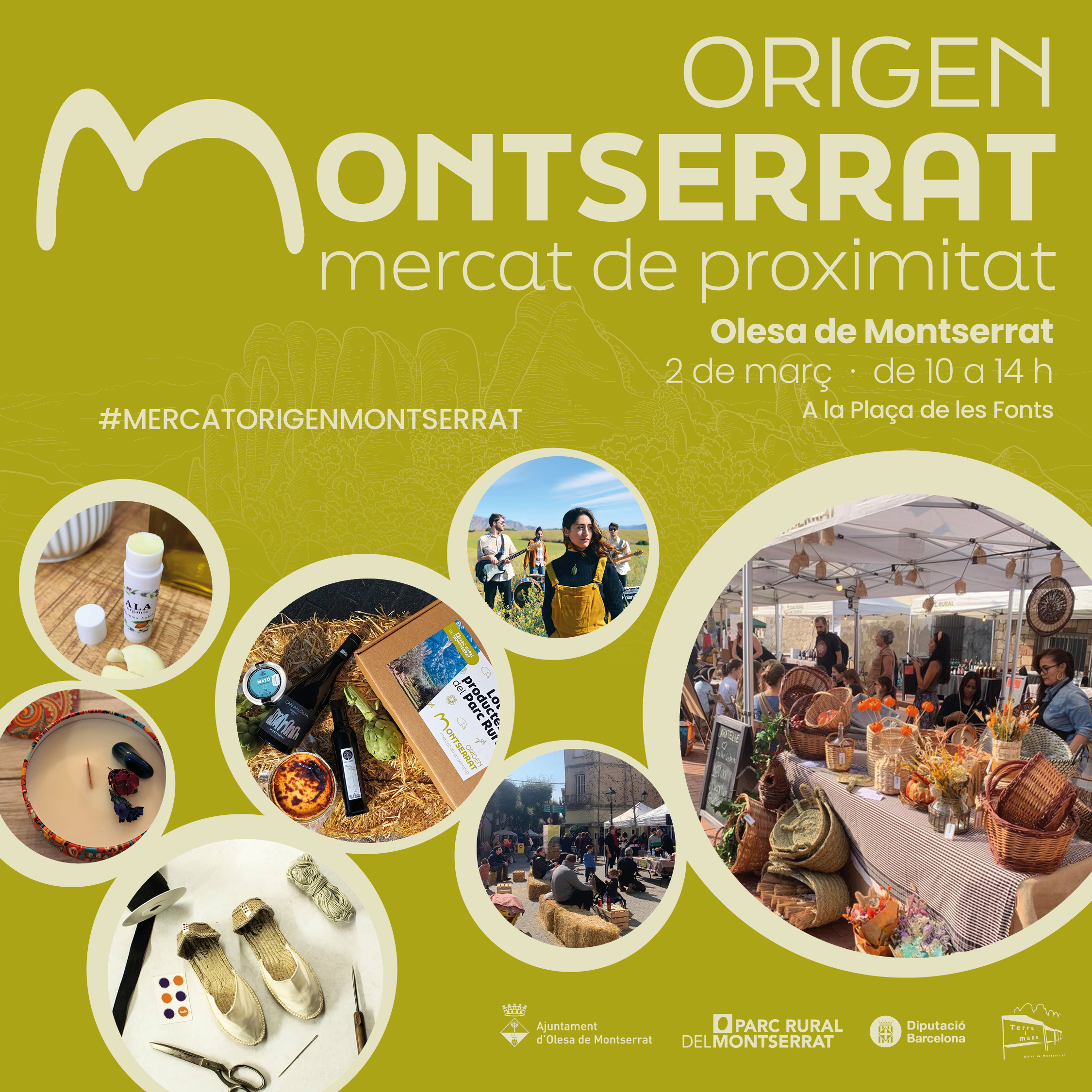 Cartell del Mercat Origen Montserrat del març de 2024