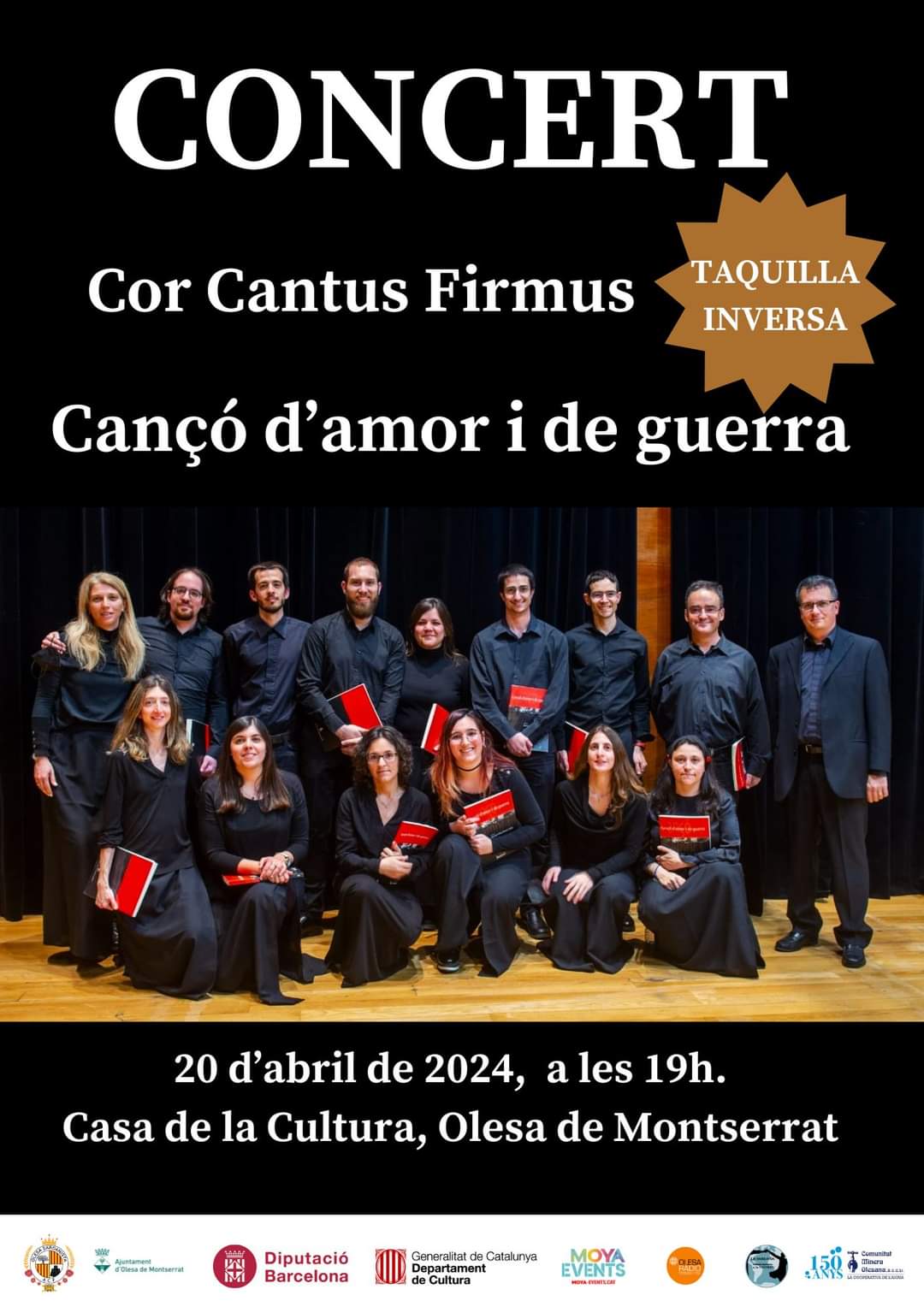Cartell del concert del Cor Cantus Firmus abril 2024